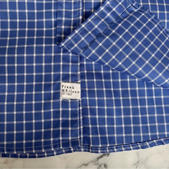 Frank & Eileen Men's Blue White Checkered Plaid Button Up Shirt Size XXL - Picture 3 of 6